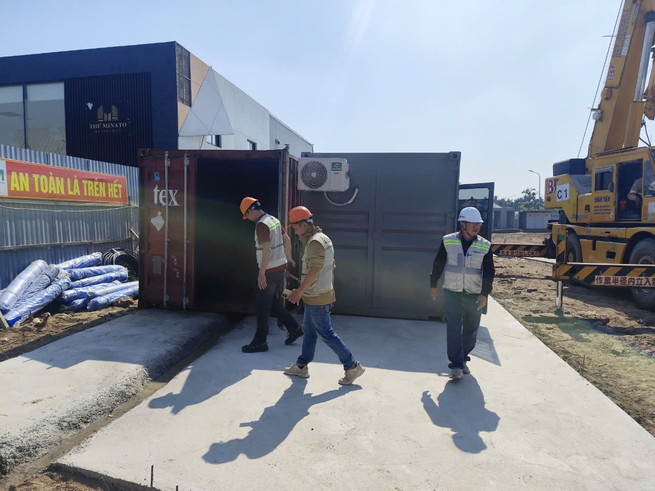 Ecoba hire office container for construction Project at Bui Vien street, Hai Phong city